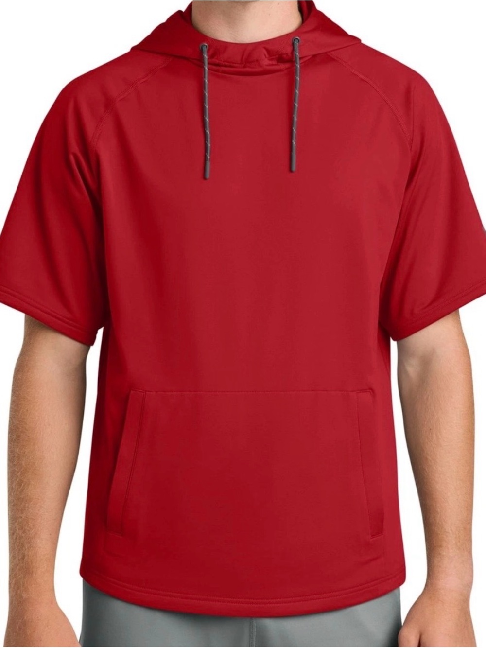 Richardson Charge Performance Fleece Short Sleeve Hoodie RA7200SSH Red LG NWOT